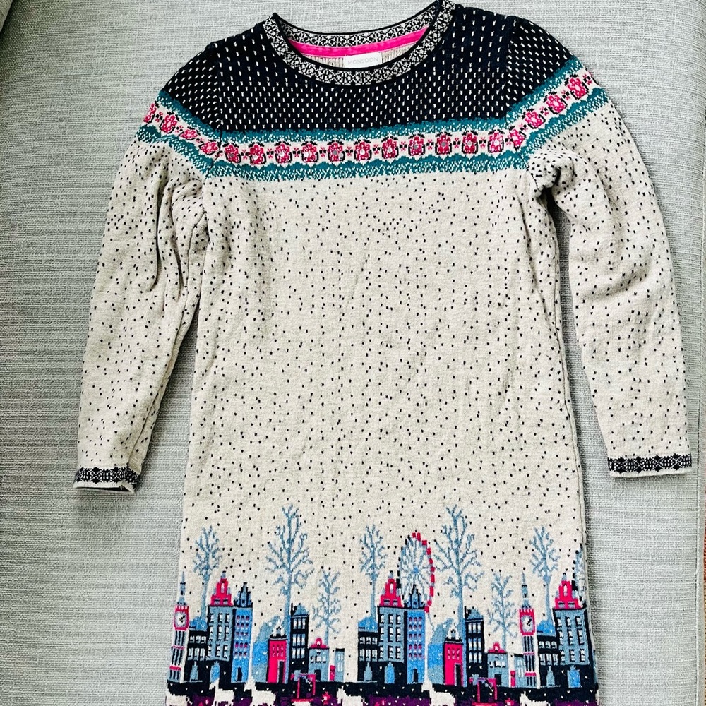 Monsoon London Skyline Sweater Dress, size 7-8